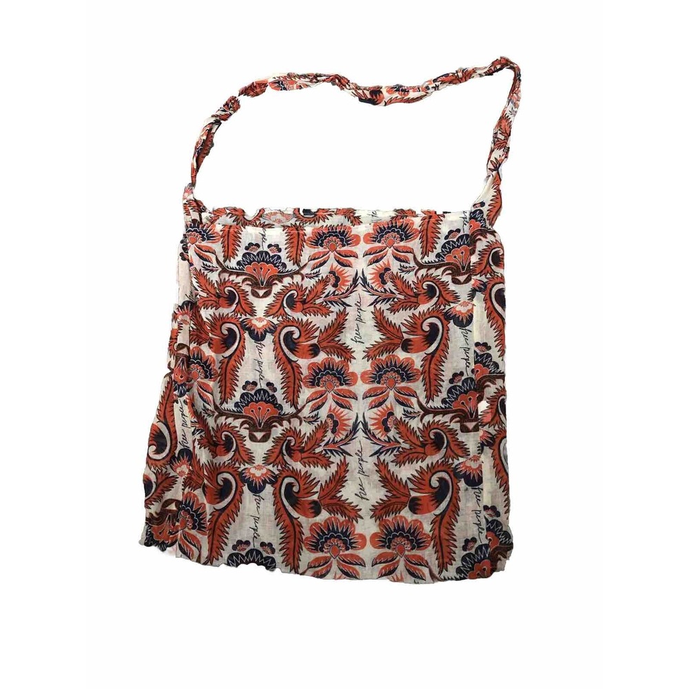 Free People Bag Linen Market Paisley Tote Beach Boho Hippie Reusable Shopping